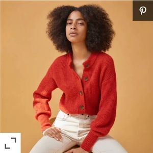 Everlane cropped Alpaca cardigan rust size small
